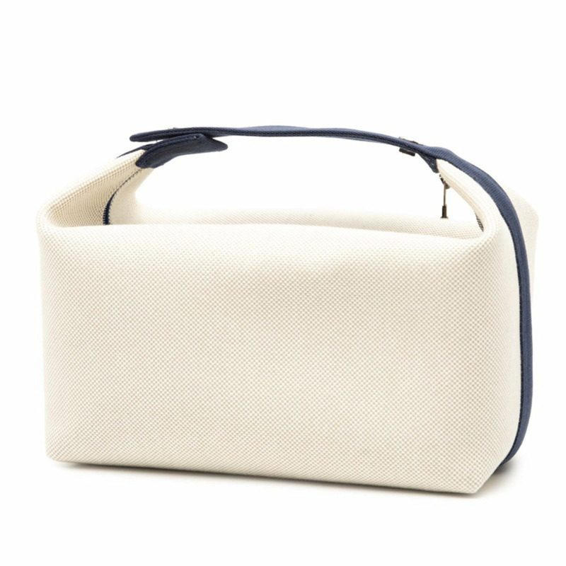 愛馬仕 Hermès Brid a 黑色 GM Cabriole 手提包，米色和海軍藍帆布 H 女士款-1