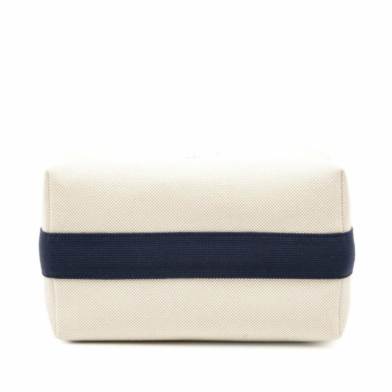 愛馬仕 Hermès Brid a 黑色 GM Cabriole 手提包，米色和海軍藍帆布 H 女士款-2