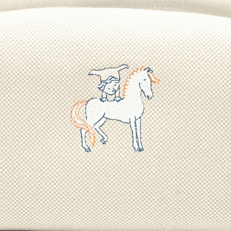 愛馬仕 Hermès Brid a 黑色 GM Cabriole 手提包，米色和海軍藍帆布 H 女士款-4