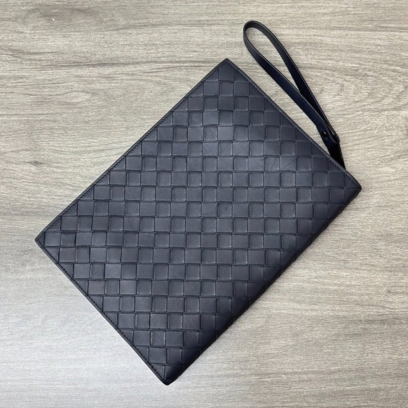 BV 藍色經典編織手拿包27.5*20*2.5 99新配件塵袋-2