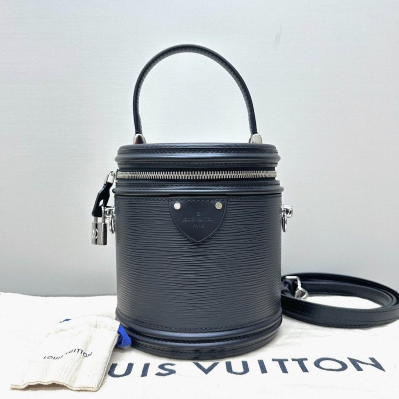 LV 黑銀水波紋發財桶手提肩背斜背包 15*17*14 98新配件塵袋 鎖-0