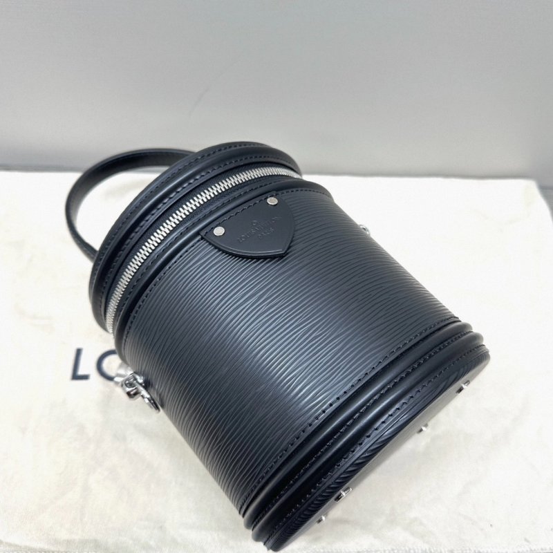 LV 黑銀水波紋發財桶手提肩背斜背包 15*17*14 98新配件塵袋 鎖-2