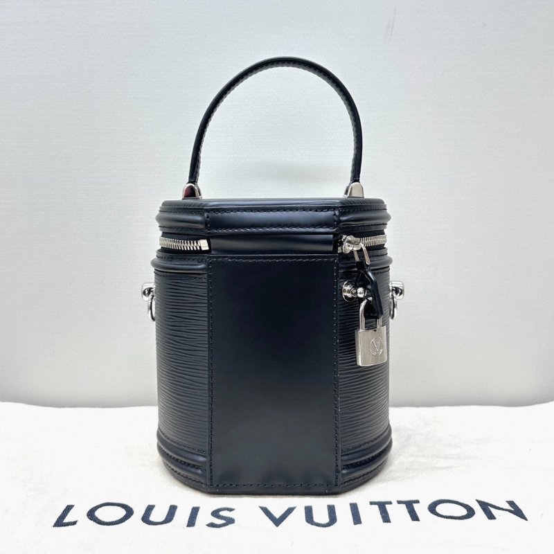 LV 黑銀水波紋發財桶手提肩背斜背包 15*17*14 98新配件塵袋 鎖-4