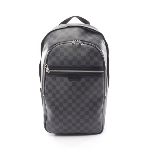 路易威登 Michael 雙肩包 N58024 Damier Graphite 帆布黑色二手 LV