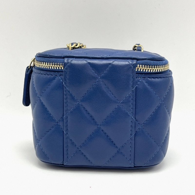 CHANEL 藍色金球mini化妝盒子包 10*7*9 98新配件塵袋-5