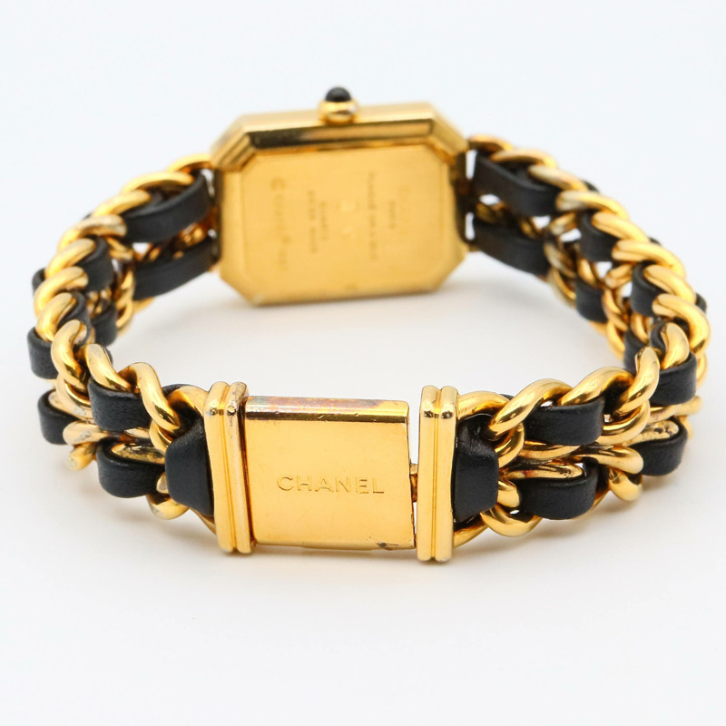 香奈兒 Premiere L 腕錶，鍍金，皮革錶帶，女士，黑色，H0001-3