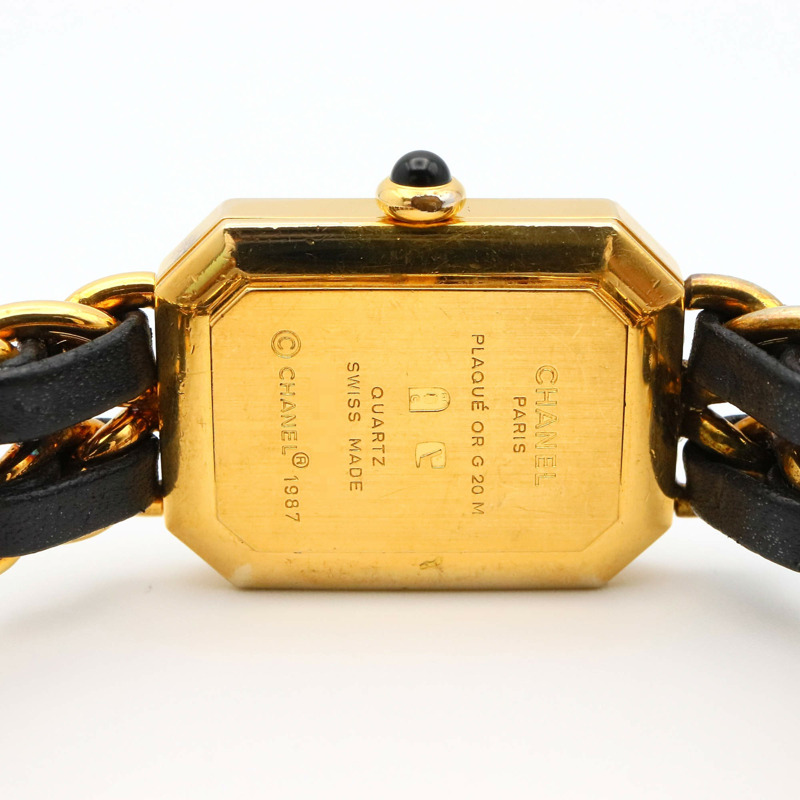 香奈兒 Premiere L 腕錶，鍍金，皮革錶帶，女士，黑色，H0001-4