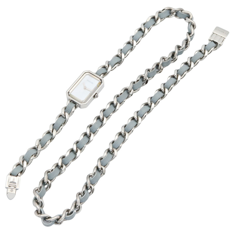 香奈兒 Premiere Rock 系列腕錶，不鏽鋼錶殼，皮革錶帶，白色錶盤，白色錶殼，型號 H4327，女款-3