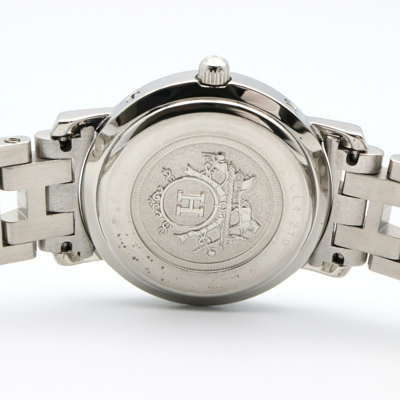 愛馬仕 Clipper 系列腕錶，不鏽鋼材質，女士款，粉紅色，CL4.210-4