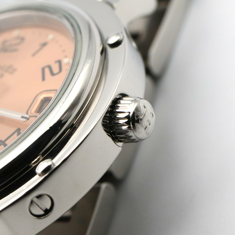 愛馬仕 Clipper 系列腕錶，不鏽鋼材質，女士款，粉紅色，CL4.210-5