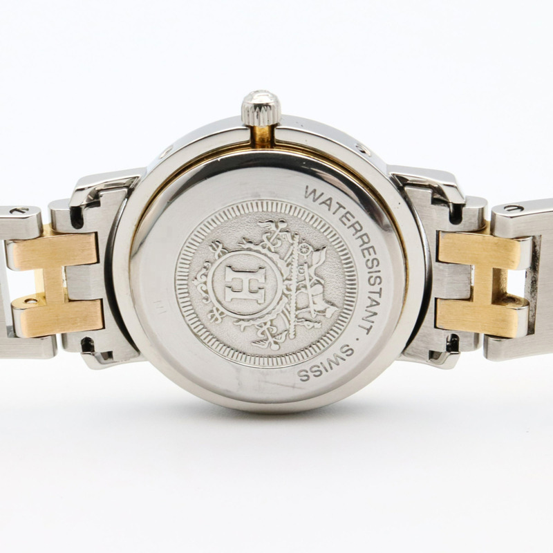 愛馬仕 Clipper 系列腕錶，鍍金不鏽鋼材質，女士款，象牙色，CL3.240-5