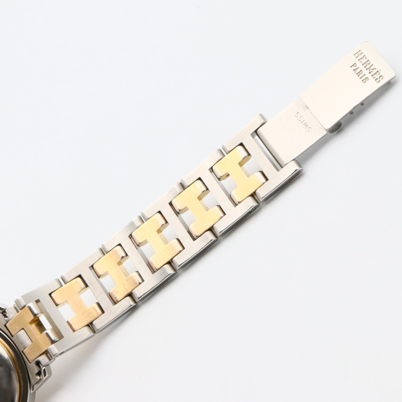 愛馬仕 Clipper 系列腕錶，鍍金不鏽鋼材質，女士款，象牙色，CL3.240-14