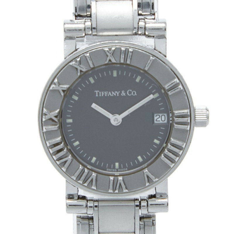 Tiffany Atlas 石英腕錶，灰色錶盤，不鏽鋼錶殼，女款-0
