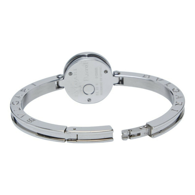 寶格麗 B.zero1 12P 鑽石手鐲腕錶，藍色貝殼錶盤，不鏽鋼手鐲款，型號 BZ22S，石英機芯，女士款-2