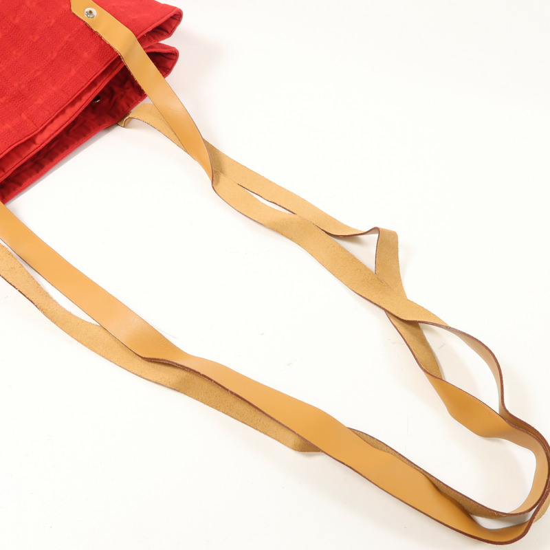 紅色 帆布 Amedaba 肩背包 銀扣【HERMES 愛馬仕】-4