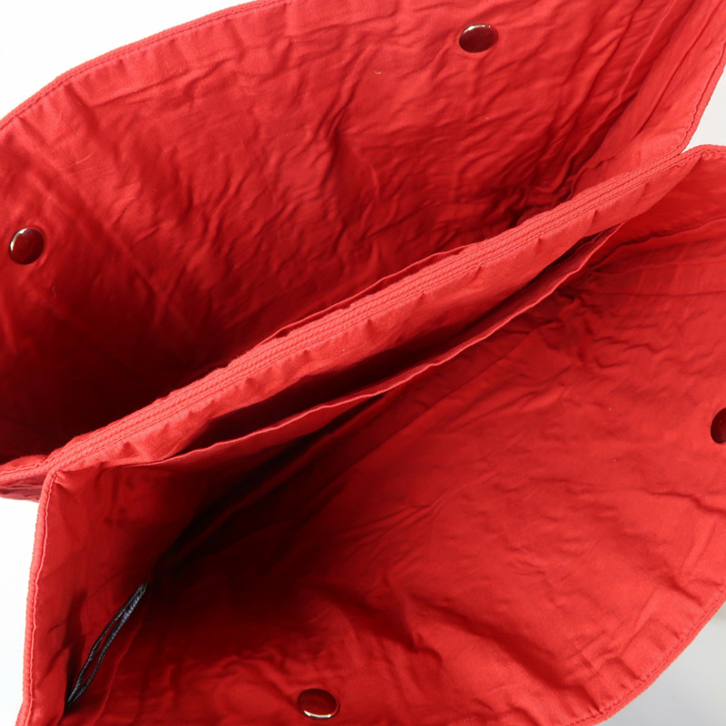 紅色 帆布 Amedaba 肩背包 銀扣【HERMES 愛馬仕】-9