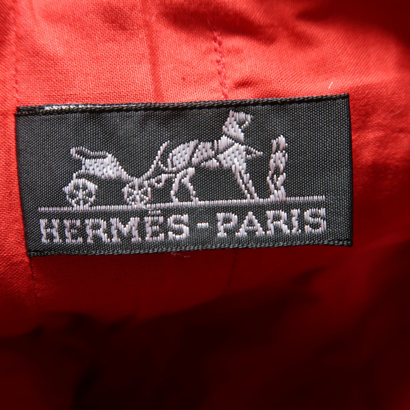 紅色 帆布 Amedaba 肩背包 銀扣【HERMES 愛馬仕】-10