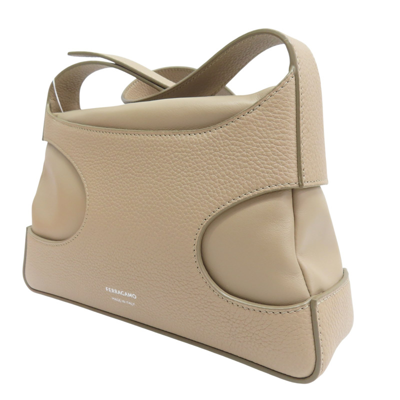 粉膚色 牛皮 肩背包【Salvatore Ferragamo 菲拉格慕】-2