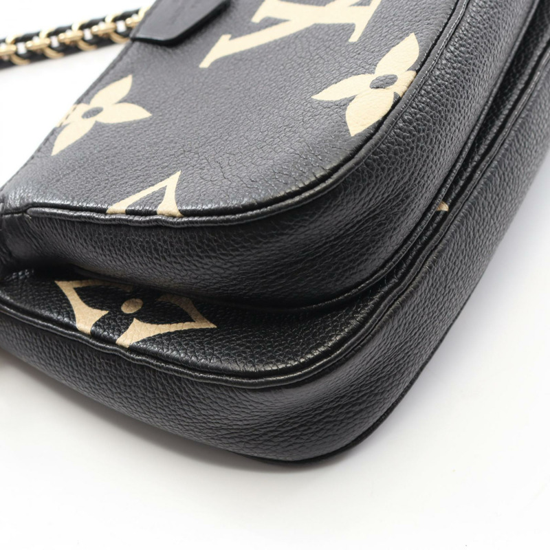 路易威登 多口袋配件雙色鏈條單肩包 M45777 黑色-4