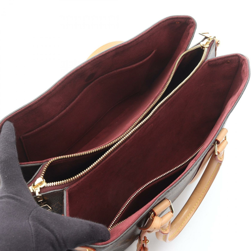 路易威登 Soufflot MM 單肩手提包 M44816 Monogram 皮革 棕色 二手-2