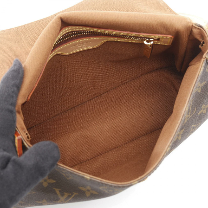 路易威登迷你環形肩背包 M51147 Monogram 皮革 棕色 二手-2