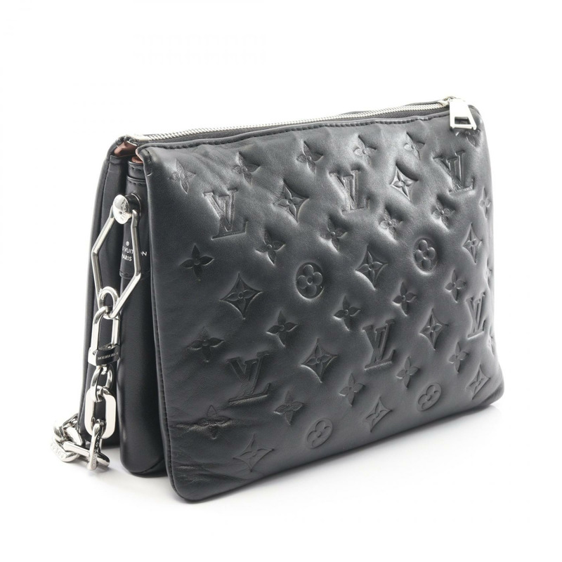 路易威登 Coussin PM 鏈條單肩背包 M21282 Monogram 皮革 黑色 二手-1