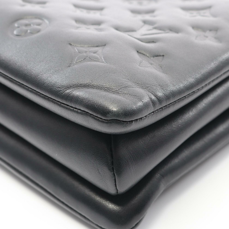 路易威登 Coussin PM 鏈條單肩背包 M21282 Monogram 皮革 黑色 二手-4