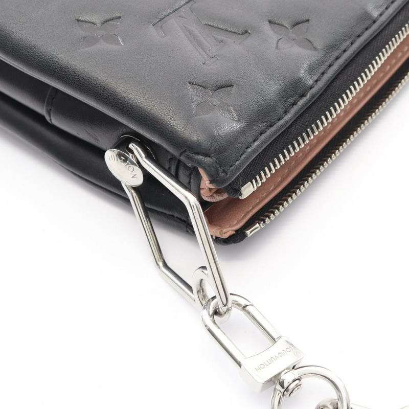 路易威登 Coussin PM 鏈條單肩背包 M21282 Monogram 皮革 黑色 二手-5