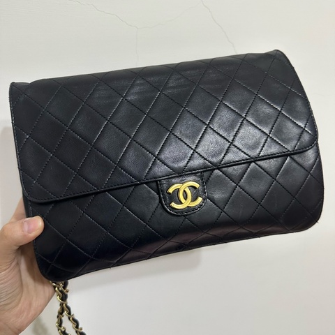Chanel cf22 vintage老香羊皮掀蓋包/非woc