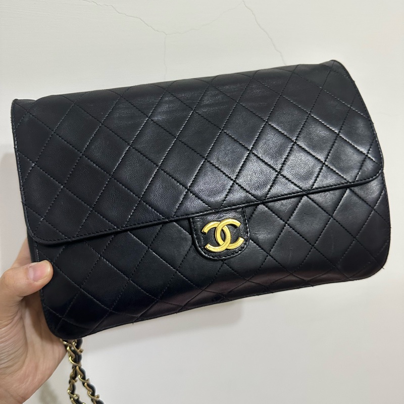 Chanel cf22 vintage老香羊皮掀蓋包/非woc-0