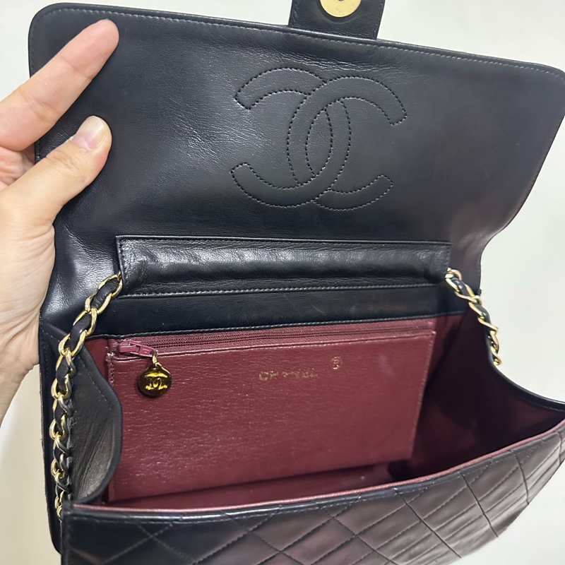 Chanel cf22 vintage老香羊皮掀蓋包/非woc-3