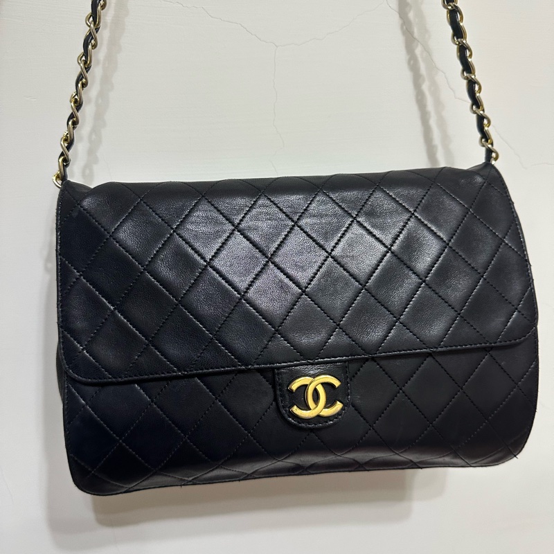 Chanel cf22 vintage老香羊皮掀蓋包/非woc-5