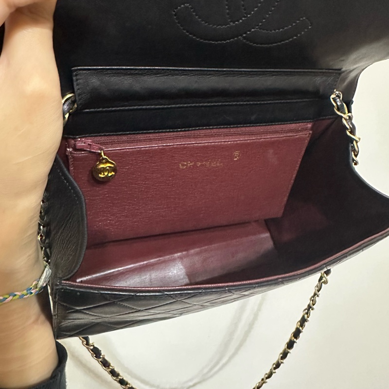 Chanel cf22 vintage老香羊皮掀蓋包/非woc-13