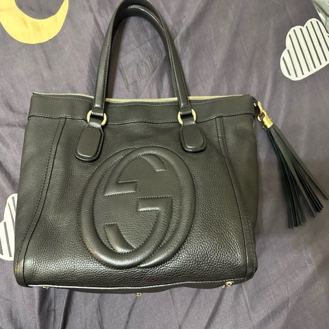 Gucci soho流蘇拉鍊大托特包