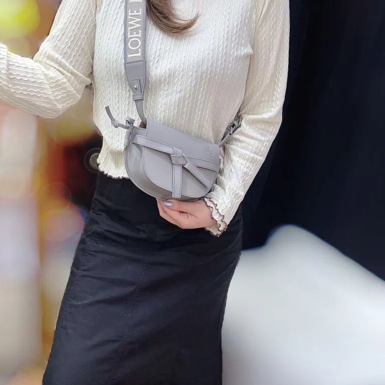 Loewe Mini Gate Bag In Grey - A650N46X13-4