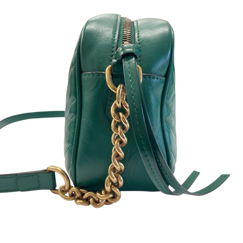 GUCCI 古馳 447632 Gucci Marmont 羊皮 斜背包 絲絨綠 綠色-2