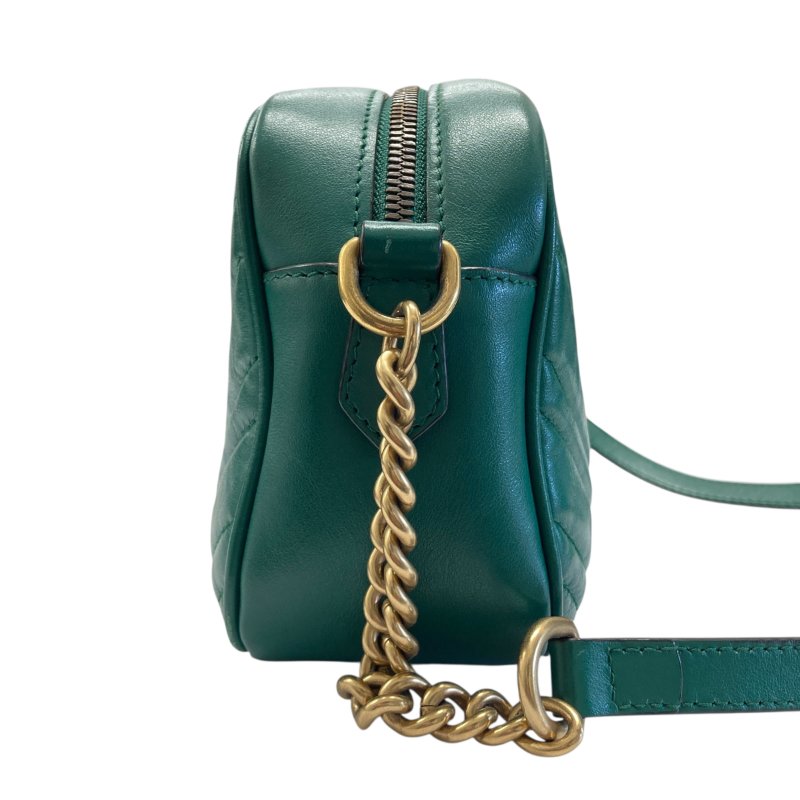 GUCCI 古馳 447632 Gucci Marmont 羊皮 斜背包 絲絨綠 綠色-3