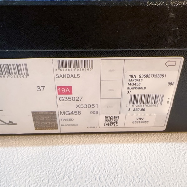 Chanel 經典織布高跟涼鞋95成新 37號-19