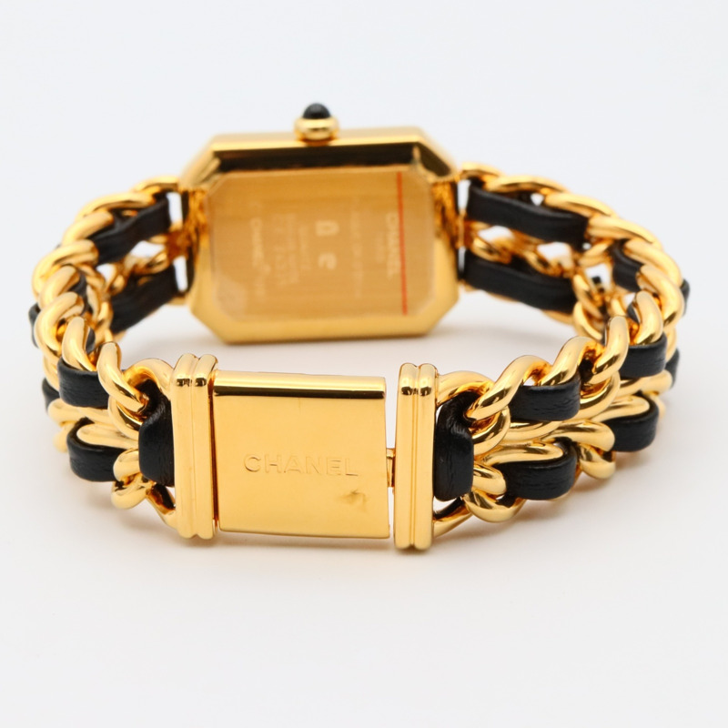 香奈兒 Premiere S 女士腕錶，鍍金，皮革錶帶，黑色，H0001-3