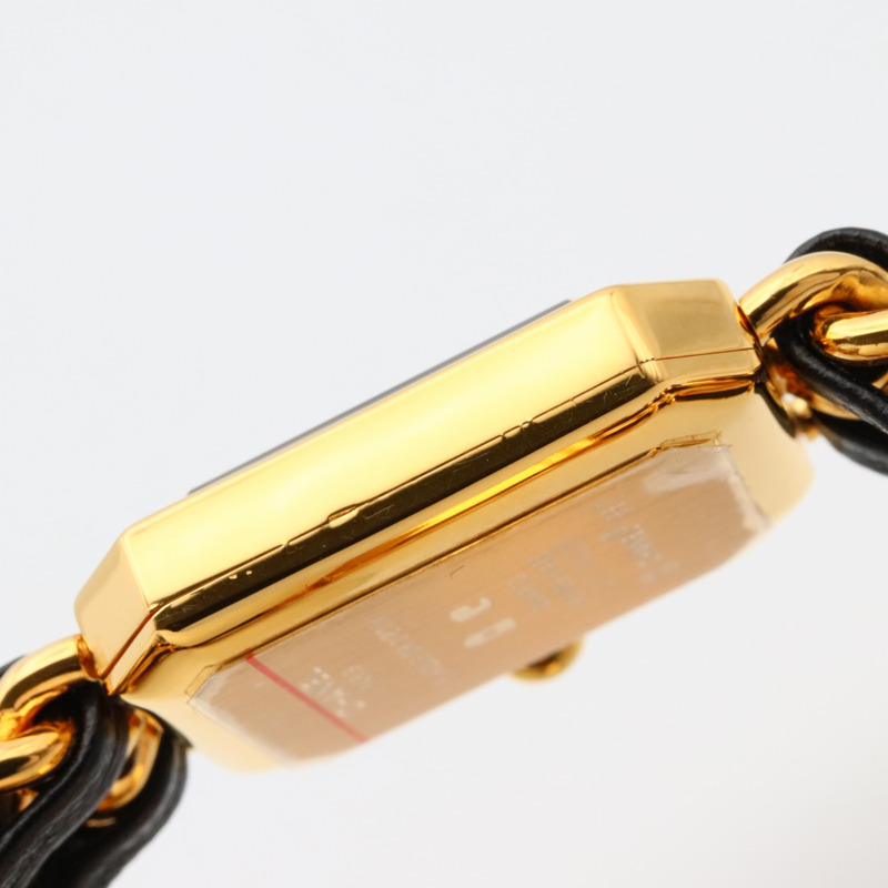 香奈兒 Premiere S 女士腕錶，鍍金，皮革錶帶，黑色，H0001-9