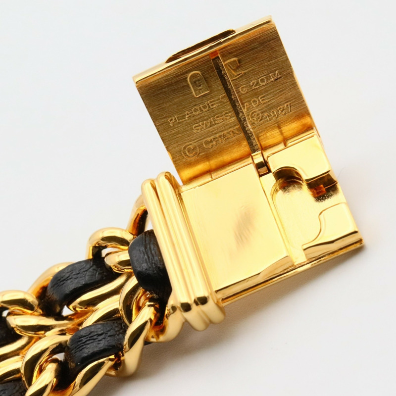 香奈兒 Premiere S 女士腕錶，鍍金，皮革錶帶，黑色，H0001-11