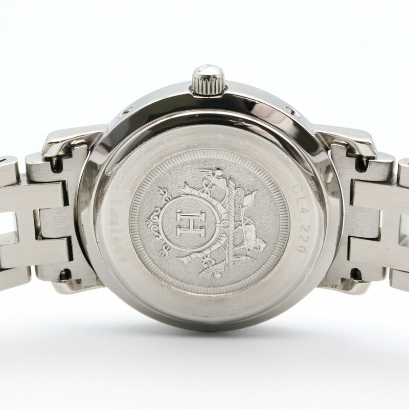 愛馬仕 Clipper 系列腕錶，鍍金不鏽鋼材質，女士款，象牙色，CL4.220-4