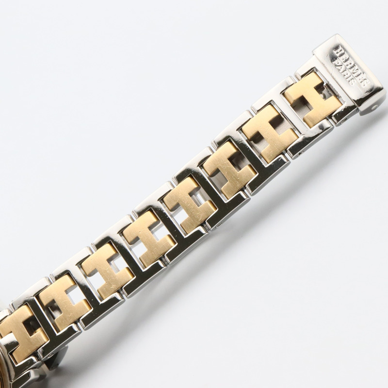 愛馬仕 Clipper 系列腕錶，鍍金不鏽鋼材質，女士款，象牙色，CL4.220-11