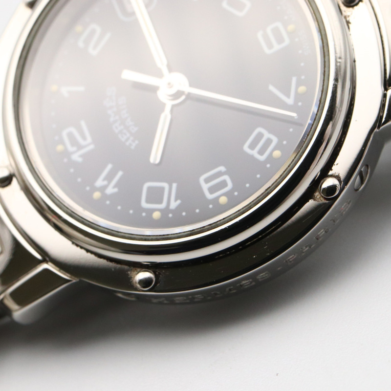 愛馬仕 Clipper 系列腕錶，不鏽鋼材質，女士款，黑色，CL4.210-10