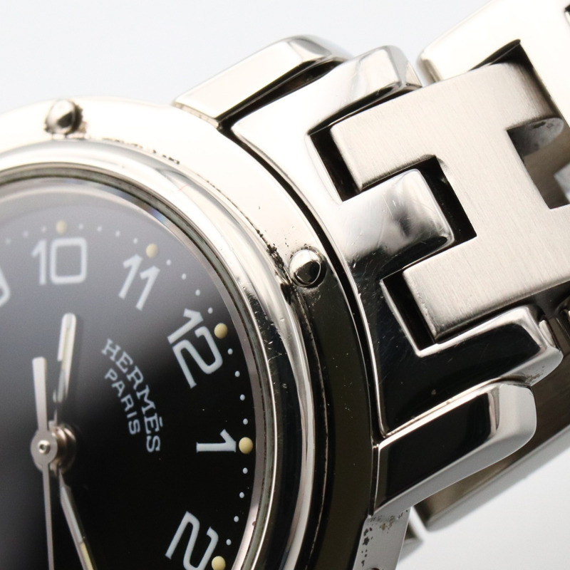 愛馬仕 Clipper 系列腕錶，不鏽鋼材質，女士款，黑色，CL4.210-11