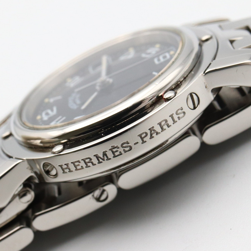 愛馬仕 Clipper 系列腕錶，不鏽鋼材質，女士款，黑色，CL4.210-12