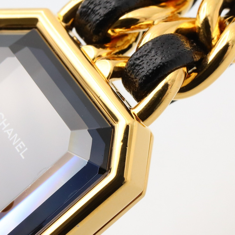 香奈兒 Premiere L 腕錶，鍍金，皮革錶帶，女士，黑色，H0001-7