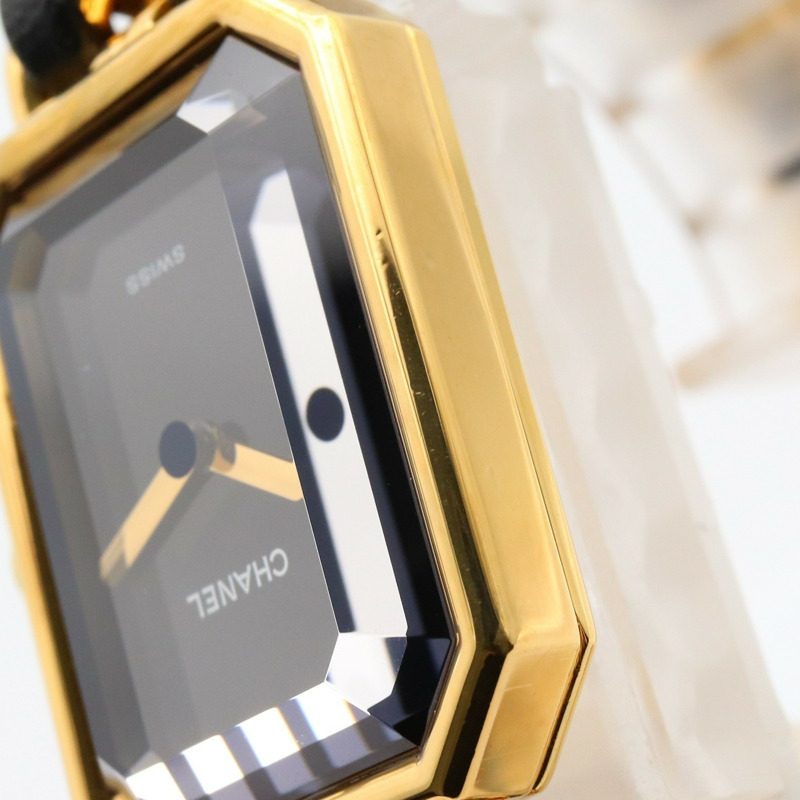 香奈兒 Premiere L 腕錶，鍍金，皮革錶帶，女士，黑色，H0001-8