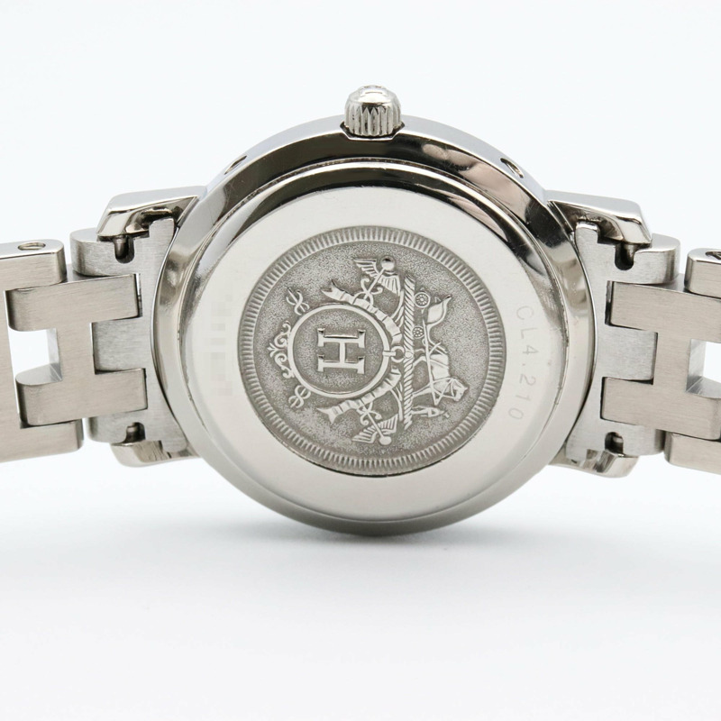 愛馬仕 Clipper 系列腕錶，不鏽鋼材質，女士款，粉紅色，CL4.210-4