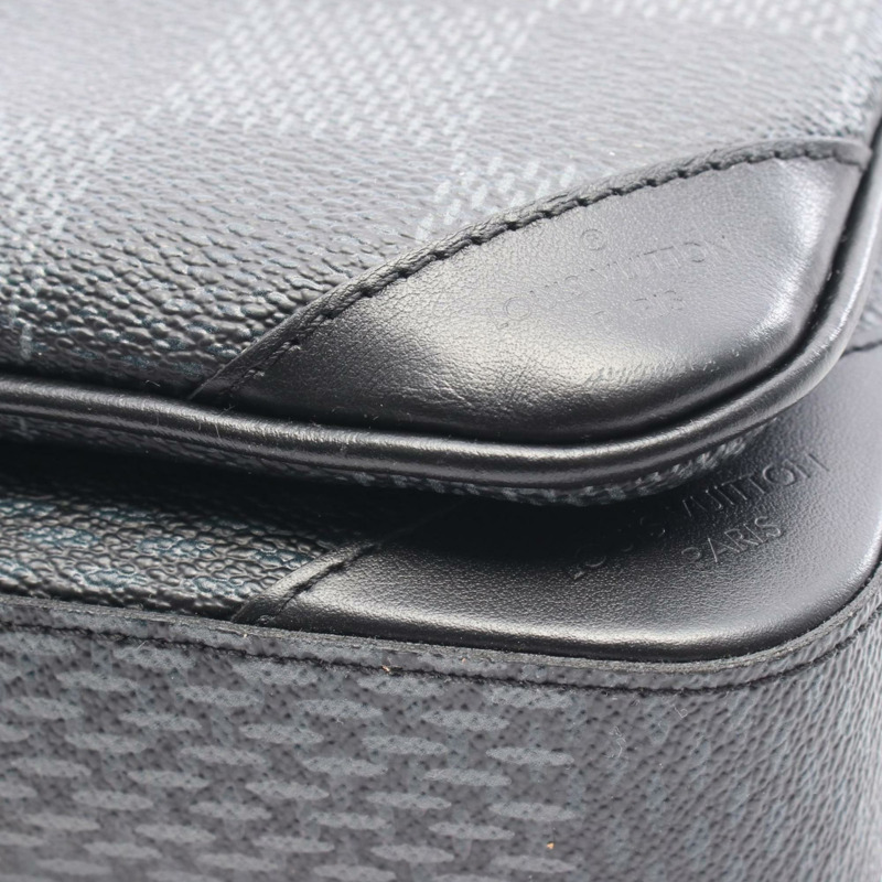 路易威登 Trio 斜背包，Damier Graphite 塗層帆布和皮革，女士，黑色，N50017-4